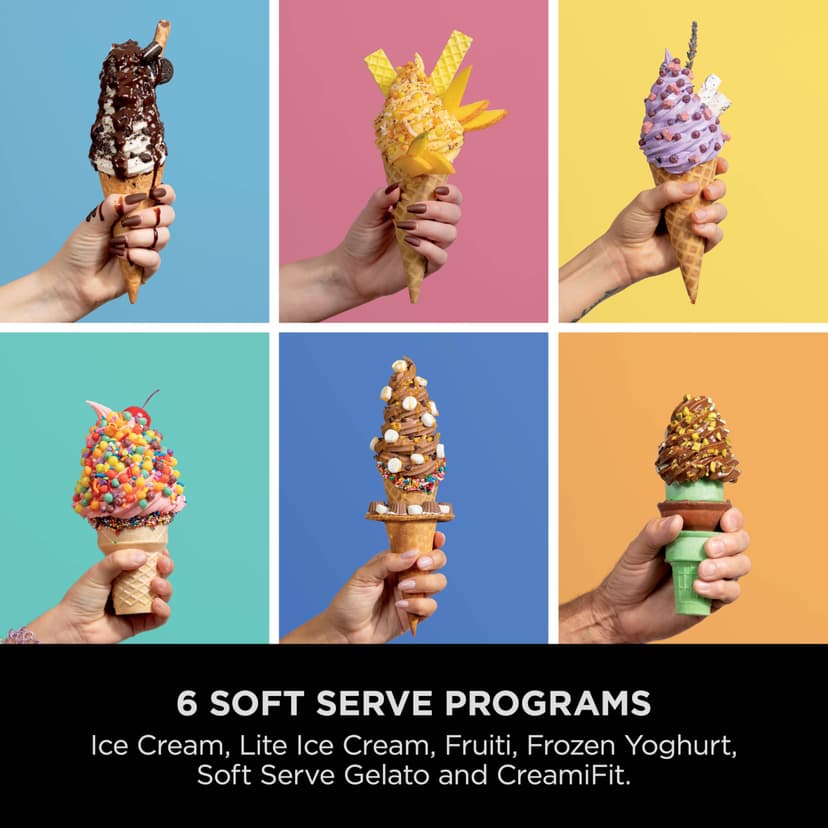 Ninja CREAMi Scoop and Swirl Soft Serve and Ice Cream Maker with 2x Tubs, 13 Functions, Makes Ice Cream, Soft Serve, Gelato, Sorbet, Milkshakes and More, Mix-In Option, Platinum Silver, NC701UK - 4