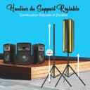 Pyle Portable Bluetooth PA Speaker System - 3-Way Active & Passive Outdoor Bluetooth Speaker Portable PA System w/Microphone In, Party Lights, FM Radio - Tripod, Remote - Pyle PS65ACT,Black - 7