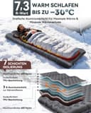 HIKENTURE 7.3 R-Value Camping Sleeping Mat, 10 cm Ultra Thick Sleeping Mat Ultralight with Foot Pump, Insulated Air Mattress, Small Pack Size for 4 Seasons, Inflatable Sleeping Mat for Outdoor, Hiking - 2
