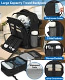 KLOSTAIN for Easyjet Cabin Bag 45x36x20 Travel Backpack Hand Luggage Carry-ons Bag Laptop Backpack Ruscksack for Airplanes Flight New Easyjet Underseat Cabin Bags Fit 14" Laptop Black - 4