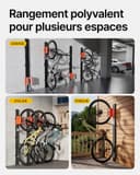 monTEK Automatic Bicycle Lift - Vertical Bicycle Rack for Heavy Bicycles (up to 32 kg) - Easy Assembly, Space Saving Wall Mount for Garage, Shed, Home - For 24-29 Inch Tyres, E-Bikes - 7