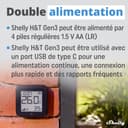 Shelly H&T Gen3 Noir - Capteur de température et d'humidité connecté, Thermomètre & Hygromètre intérieur/extérieur Wi-Fi, Écran eink, Horloge digitale, App iOS & Android - 5
