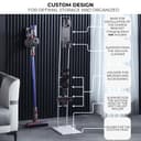 Vacuum Cleaner Holder Compatible with Dyson V15 V12 V11 V10 V8 V7 V6 - DC45/ DC35/ DC58/ DC59/ DC62/ DC74- Floor Storage Organizer with Wheels Without Drilling the Wall. - 3
