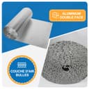 Isolant Thermique 0,6x10M, Rouleau Film Aluminisé a Bulles Double Face 4mm Résistant pour Réflecteur de Chaleur et de Froid, Idéal pour Radiateur, Mur, Voiture, Fenetre - 2