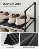 SONGMICS 10-Tier Shoe Rack, Shoe Stand, Space-Saving Shoe Storage, 45 x 28 x 173 cm, Metal Frame, Non-Woven Fabric Shelves, for Hallway, Bedroom, Black LSH010B02 - 4
