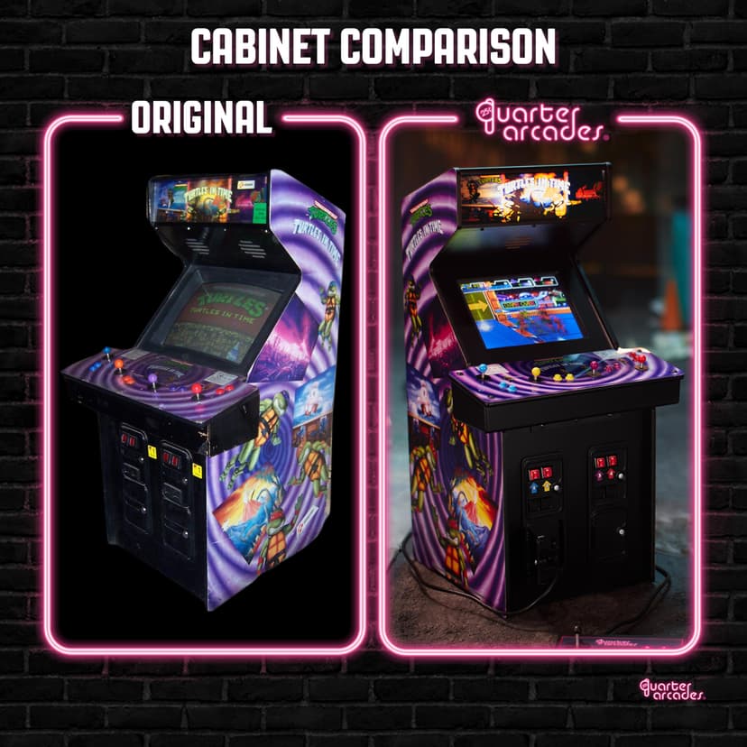 Numskull Quarter Arcades TMNT Turtles In Time Collector's Edition Mini Arcade - 1/4 Scale Authentic Wooden Replica, Original ROM, Rechargeable Battery & 3W Speakers for Retro Enthusiasts [video game] - 3