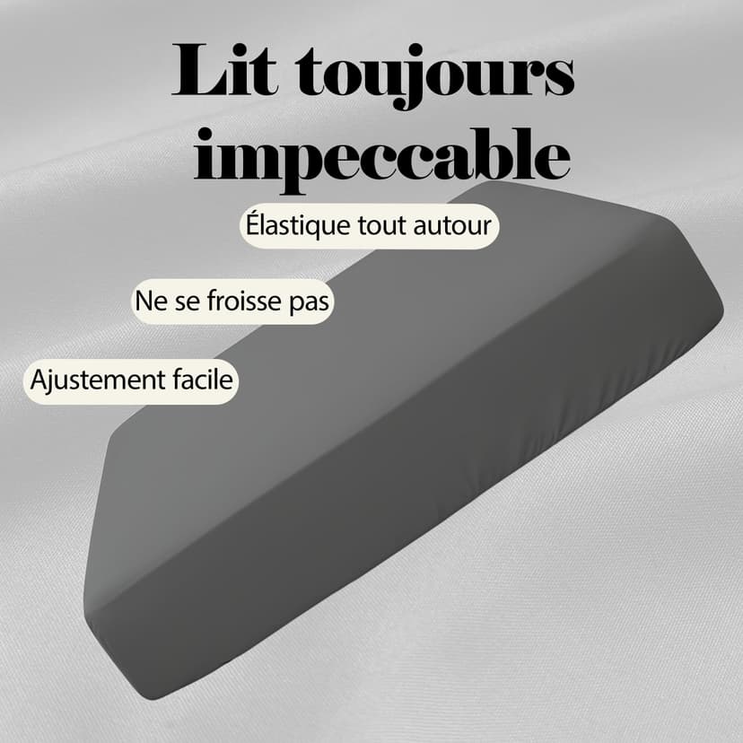 H HANSEL HOME Fitted Sheet, Breathable and Soft Microfibre, Height 30 cm, 360° Elastic – Fitted Sheet 150 x 190/200 cm – Dark Grey - 6