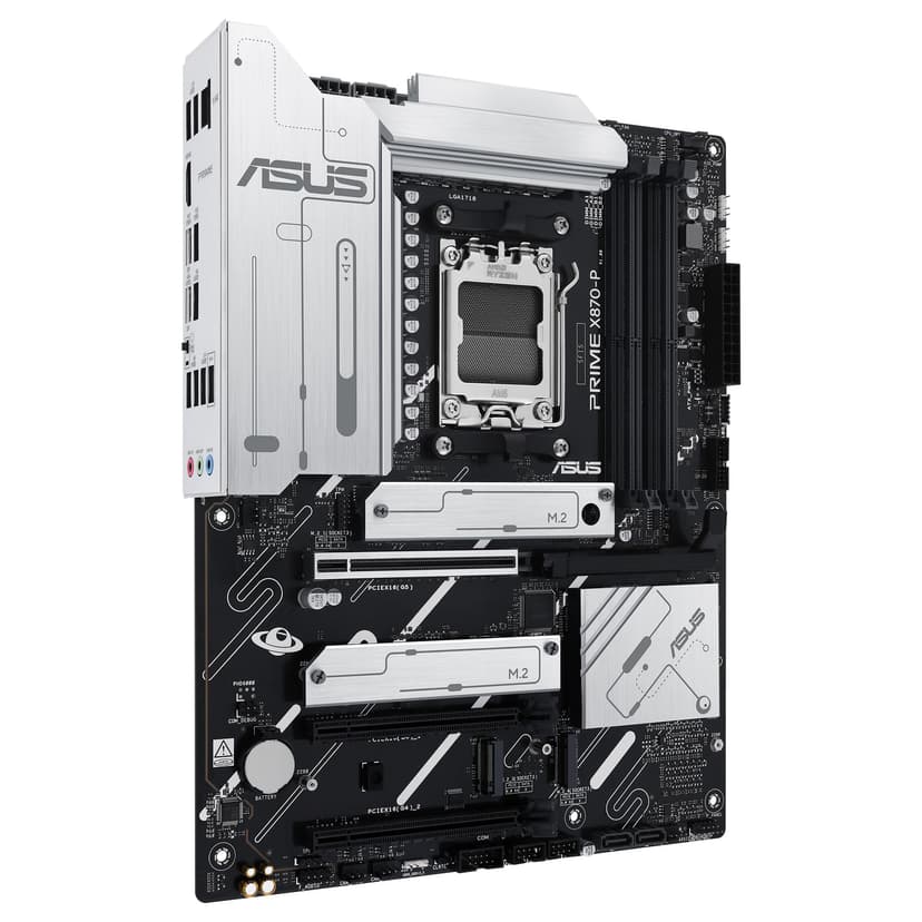 ASUS PRIME X870-P AMD ATX motherboard, 14-2-1(80A) power stages, PCIe 5.0 x16 slot with full support for next-gen graphics cards, four M.2 slots, DDR5 slots, PCIe Slot Q-Release - 4