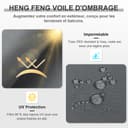 HENG FENG Sun Shade Sail Triangle 3x3x3m Waterproof PES Polyester Canopy Awning Sunscreen with 95% UV Block for Outdoor Patio Garden Anthracite - 3