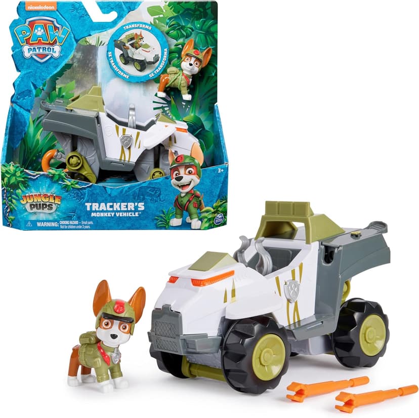 Paw Patrol Jungle Pups, Tracker’s Monkey Vehicle, Toy Truck with Collectible Action Figure, Kids’ Toys for Boys & Girls Aged 3 and Up - 1