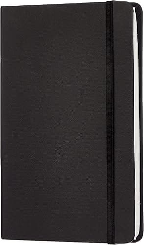 Amazon Basics Classic Notebook, A5, Plain, Black
