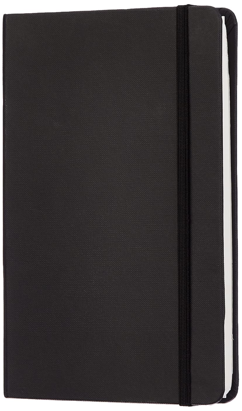 Amazon Basics Classic Notebook, A5, Plain, Black - 1