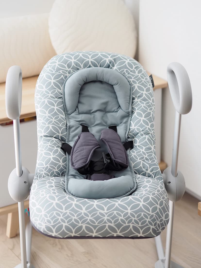 BÉABA, Transat Up & Down IV, Transat Réglable en Hauteur, Unisexe pour Bébé et Enfants, 3 Positions d'Inclinaison, Harnais Sécurité 5 Points, Réducteur de Naissance, Leaves - 6
