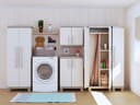 Keter Armoire Utilitaire Excellence - Armoire de Rangement en Résine Multifonctions - Étagères Modulables, Pieds Surélevés - Cuisine, Garage, Atelier, Placard - 68 x 39 x 182 cm - Sable/Terre - 4