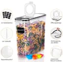 L LONGANCHANG 4 Pack Airtight Food Storage Canisters with Lids - 4 Litre BPA Free Kitchen Storage Container - Moth Proof - Flour Organizer Spaghetti Cornflakes with Labels - 3