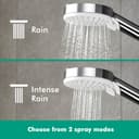 hansgrohe Crometta E - Colonne de douche économie d'eau (EcoSmart) avec mitigeur thermostatique, douche pluie (240 x 240mm), douchette, support, flexible, barre et douche de tête, Chromé, 27281000 - 5