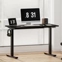 FLEXISPOT Standing Desk, 140 x 80 x (73-123), Electric Height Adjustable, Control Panel with Memory Functions, Teleworking Desk (Black Frame + Maple Table) - 2
