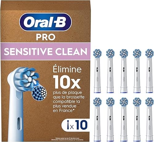 Oral-B Pro Sensitive Clean Toothbrush Heads, Pack of 10 Counts, Suitable for Mailbox
