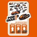 WORX Brushless Hammer Drill 20V | PowerShare |WX352.9 - No Battery, No Charger | Brushless Motor, 13mm Chuck, Variable Speed Control, 22+1+1 Torque Settings - 9