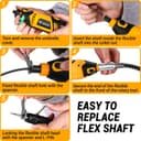 Outil Rotatif Multifonction 126 pièces: DEKOPRO Outil Rotatif 220V pour bois/métal, kit de forets électriques avec arbre flexible pour meulage, gravure, polissage, nettoyage - 4