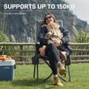 EVER ADVANCED Luxury Camping Chairs for Adults Heavy Duty Loadable 150kg High Back Oversized Folding Garden Chair Padded 6cm Comfy with Cup Holder Side Pocket Dining Chairs 4-Position Recliner - 3