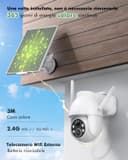 YESYAMO 2K Wireless Solar WiFi Surveillance Camera, 2.4GHz Solar Outdoor Camera with Solar Panel, 360° PTZ, Night Vision, Two-Way Audio, PIR Siren (White) - 2
