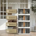 NETEL 4x 45L Empilable Boîte de Rangement avec Couvercle et Verrouillable Porte, Pliable Bac de Rangement Plastique avec Roulettes, Grande Caisse Rangement Organisateur pour Cuisine, Salon et Chambre - 6