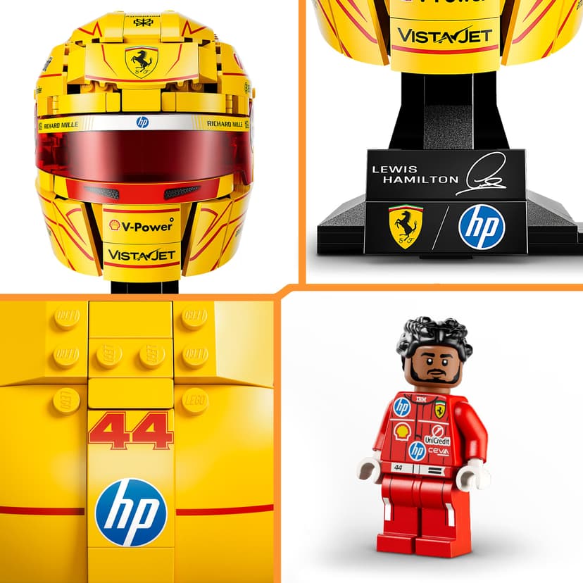 LEGO Editions Scuderia Ferrari HP Lewis Hamilton Helmet - F1 Merchandise - Display Model Kit w/Collectible Minifigure - Gift for 14+ Year Old Boys & Adult Motorsport Fans - 43022 - 5