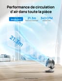 DREO Smart Table Fan for Bedroom, 28dB Silent Air Circulator Fan with Remote, 7 Inch Diameter Cooling Quiet Desk Fan, 120° Vertical Manual+90° Horizontal Oscillating, 4 Speeds, 5 Modes, 12H Timer - 3