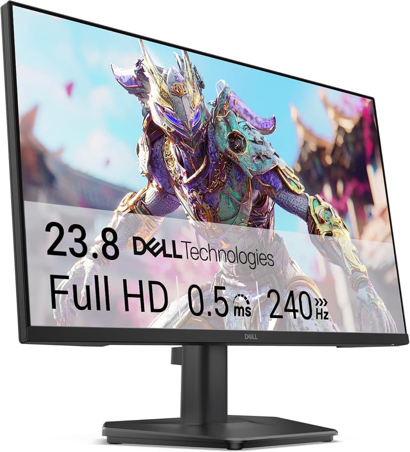 Dell 24 Gaming Monitor - SE2426HG, Full HD (1920x1080), 240Hz, Fast IPS, 0.5ms, AMD FreeSync Premium, 99% sRGB, HDR10, VESA (100x100mm), DisplayPort, 2 HDMI, 3 Year Warranty, Black - 1