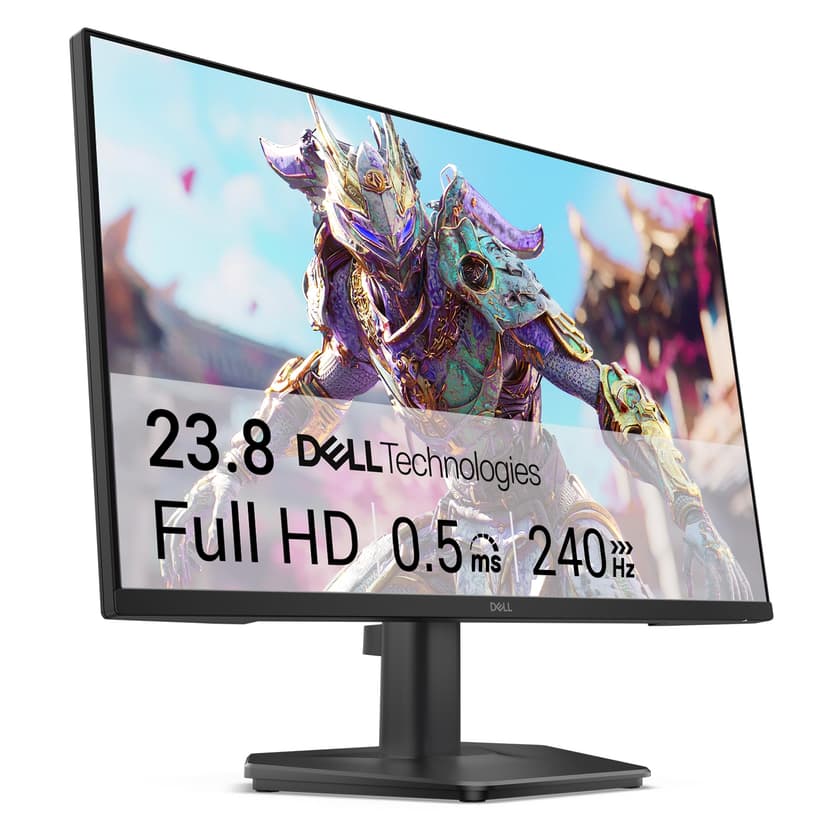 Dell 24 Gaming Monitor - SE2426HG, Full HD (1920x1080), 240Hz, Fast IPS, 0.5ms, AMD FreeSync Premium, 99% sRGB, HDR10, VESA (100x100mm), DisplayPort, 2 HDMI, 3 Year Warranty, Black - 1