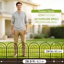 Thealyn Metal Garden Fence 60cm H x 33cm W (25 Panels, Total Length 3.3m) Outdoor Decorative Fence No Dig Fence Border Fence Dog Fence for Flower Bed, Yard, Animal Barrier - 2