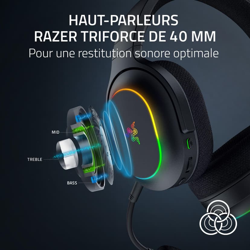 Razer Barracuda X Chroma - Wireless Multi-Platform Gaming Headset with 6 Zone Chroma RGB (SmartSwitch Hyperspeed & Bluetooth, 40mm Drivers, Detachable HyperClear Cardioid Mic) Black - 5