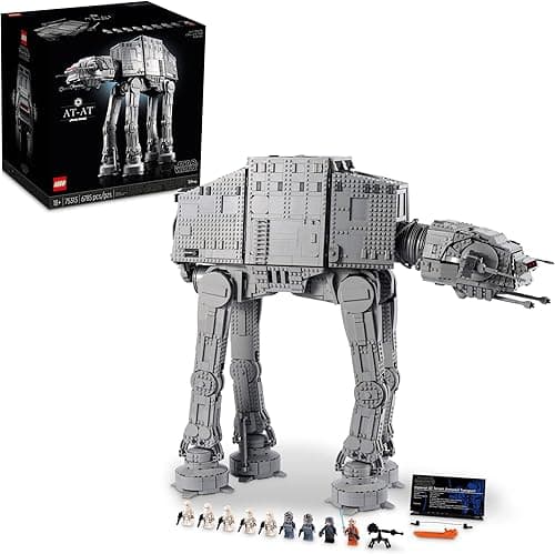 LEGO Star Wars at-at Walker 75313 Buildable Model, Collectible Set for Adults, Ultimate Build and Display Set, 9 Minifigures Including General Veers, Luke Skywalker, Snowtroopers Drivers (6333003)