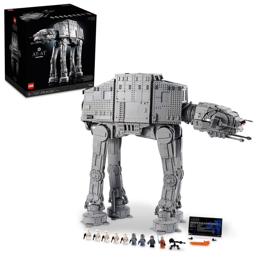 LEGO Star Wars at-at Walker 75313 Buildable Model, Collectible Set for Adults, Ultimate Build and Display Set, 9 Minifigures Including General Veers, Luke Skywalker, Snowtroopers Drivers (6333003) - 1