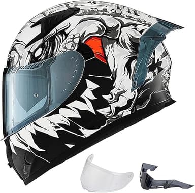 ILM Casque Moto Intégral pour Homme et Femme-Casque de Mo…