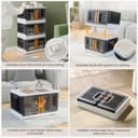 NETEL 4x 45L Empilable Boîte de Rangement avec Couvercle et Verrouillable Porte, Pliable Bac de Rangement Plastique avec Roulettes, Grande Caisse Rangement Organisateur pour Cuisine, Salon et Chambre - 4