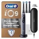 Oral-B iO9 Black Electric Toothbrush, 3 Brushes, 1 Travel Case Charger, 1 Pouch, 1 Brush Holder - 1
