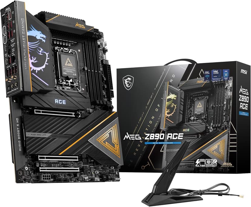 MSI MEG Z890 ACE Gaming Motherboard (Support Core Ultra Series 2 Intel Processors, LGA 1851, DDR5, PCIe 5.0, M.2, SATA, 10Gbps LAN, USB Type-C, Wi-Fi 7, Bluetooth 5.4, Thunderbolt 4, ATX) - 1