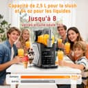 Machine à granita – 2,5 L slushie pour la maison, avec écran LED, 6 programmes préréglés pour crème glacée, margaritas, frappés, milkshakes, nettoyage automatique, sans glace (Black) - 5