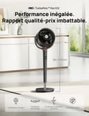 DREO ventilateur sur pied très silencieux avec télécommande, ventilateur grand format 20 dB avec moteur CC, oscillation 120°, 3 modes, hauteur réglable 94–107 cm, ventilateur de sol TurboPoly™ 512 - 2