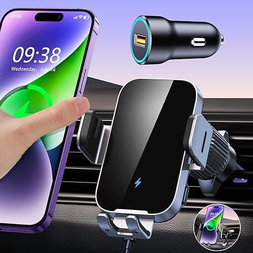 ISEYOU Car Phone Holder Wireless Charger, 15W Fast Chargi…