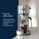 De'Longhi Dedica Duo EC890.M, Barista Coffee Machine with Pump, Espresso and Cold Brew, Manual Coffee Machine with LatteArt Steam Rod, 15 cm Wide, 2 Espresso, Touch Screen, Cup up to 13 cm, Metal - 5