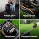 WORX Nitro 40V (2x20V) Lawn Mower | PowerShare | WG749E | Includes 2 4Ah Batteries and Dual Charger | 46 cm with traction | Mulching | 7 Height Positions - 8