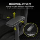 Corsair TC100 Relaxed Fauteuil Gaming - Tissu - Design Inspiré des Sports Automobiles - Coussin Lombaire - Coussin Repose-Nuque Détachable en Mousse à Mémoire de Forme - Noir - 6