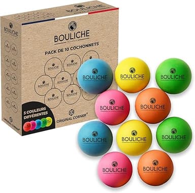 BOULICHE | 10 Cochonnets de Pétanque Multicolores en Bois…