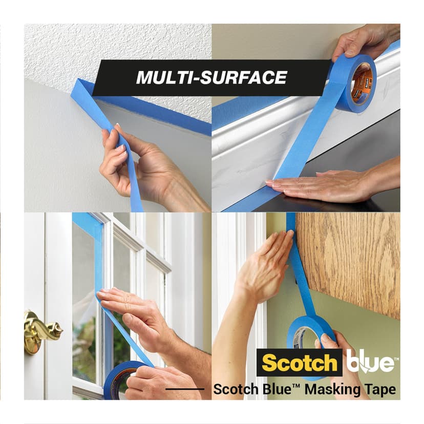 ScotchBlue Multi-Surface Premium Masking Tape, 48mm x 41m, 1 Roll/Pack - Scotch Adhesive Blue Painters Tape, For Painting and Decorating, Indoor & Outdoor, Sticks Well, 100% PEFC - 4