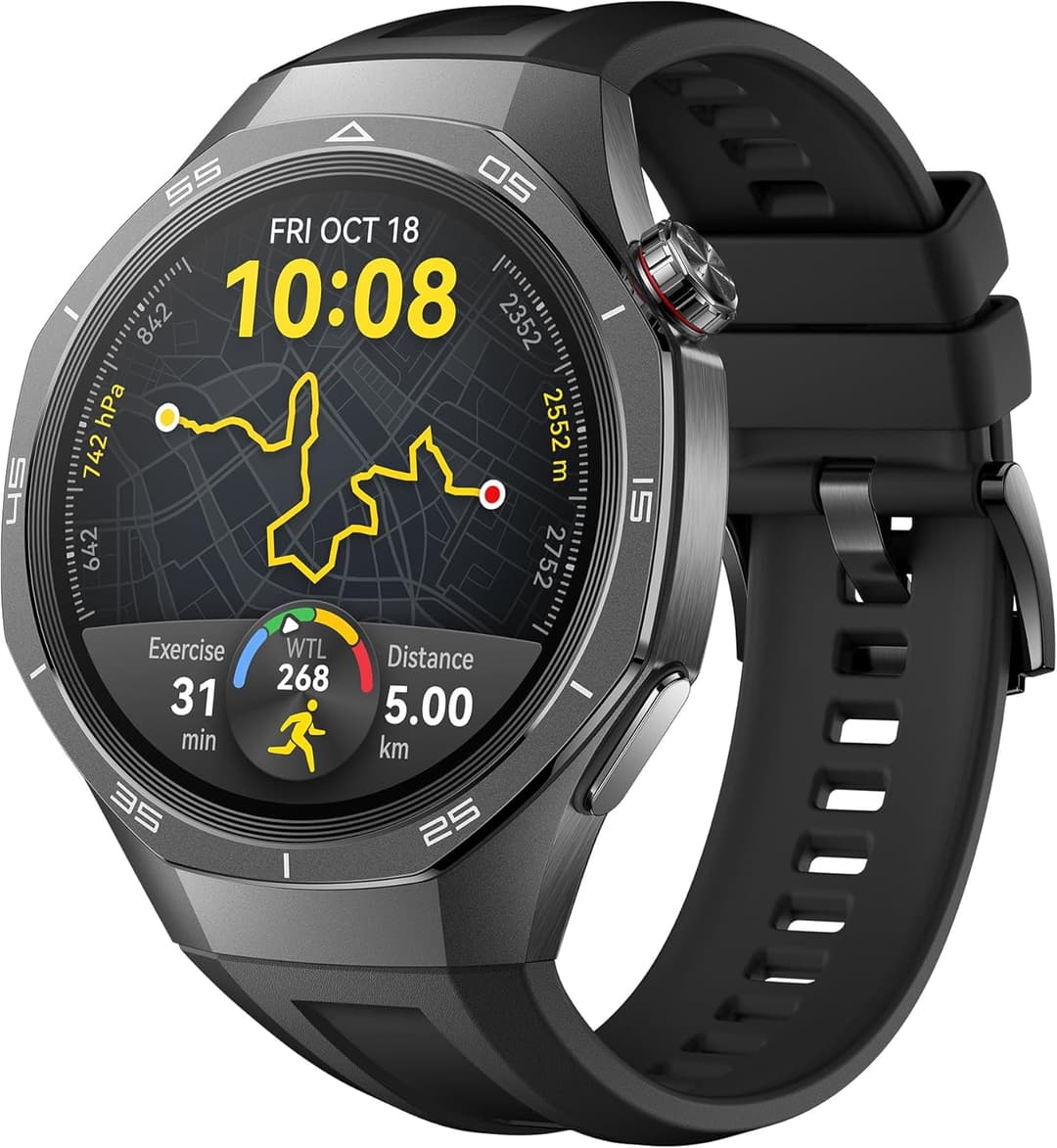 HUAWEI Watch GT 5 Pro 46mm Smart Watch, Clean Lines, Advanced Training Programs, Health Tracking, ECG, Up to 14 Days of Battery Life, iOS & Android, Black