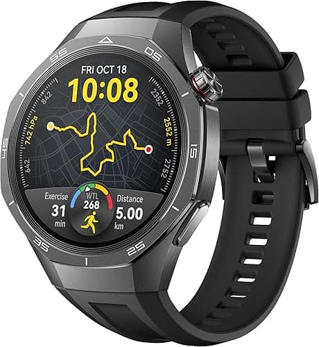HUAWEI Watch GT 5 Pro 46mm Smart Watch, Clean Lines, Advanced Training Programs, Health Tracking, ECG, Up to 14 Days of Battery Life, iOS & Android, Black