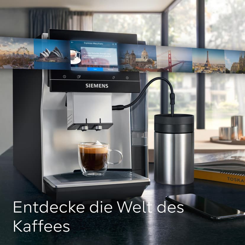 SIEMENS EQ700 classic TP715E17 Machine à café automatique avec contrôle par application, infusion à froid, écran tactile, jusqu'à 10 créations de café favorites, nettoyage automatique à la vapeur - 4